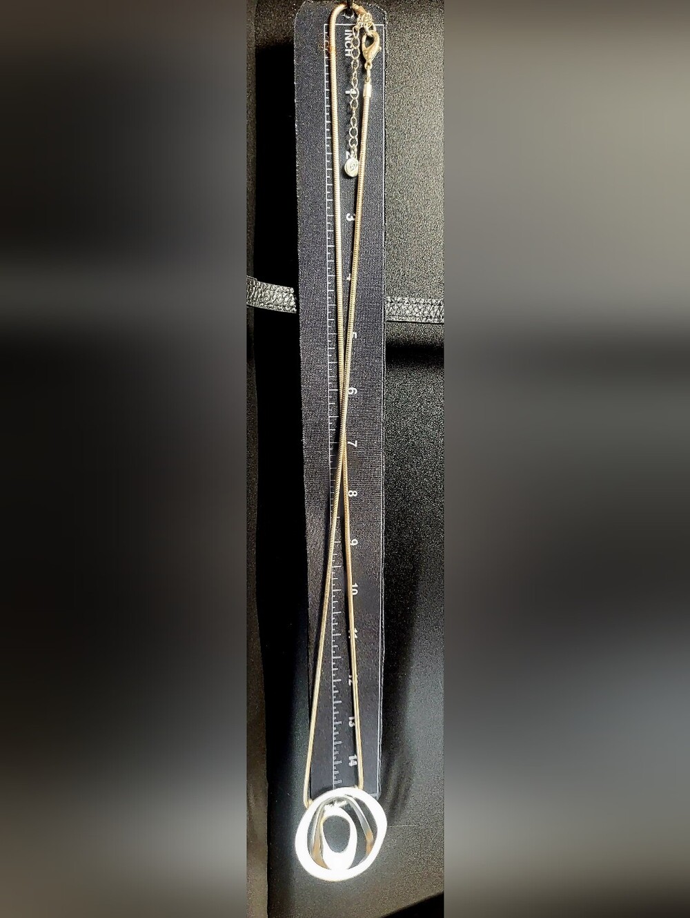 Brighton Silver Plated Multi Oval Pendant Long Snake Chain Necklace